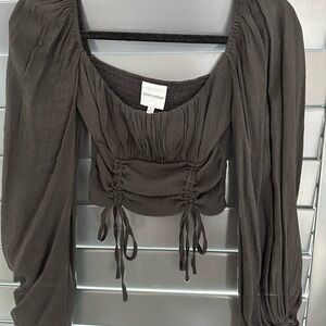 Black long sleeve Skylar & Madison Crop top